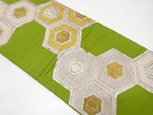 アンティーク　亀甲繋ぎに桧垣模様織り出し袋帯（材料）